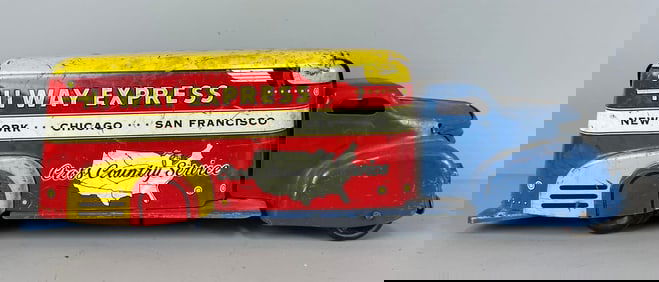 Vintage Marx Hi Way Express Pressed Steel / Tin Litho Vehicle