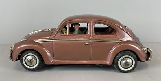 Vintage Bandai Tin Litho Battery Operated VW Sedan