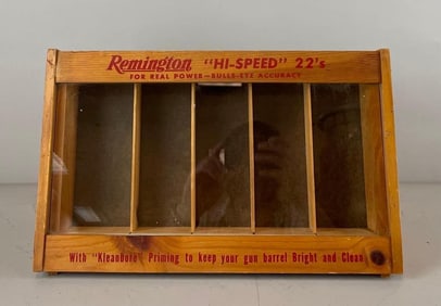 Remington Hi-Speed 22's Ammunition Wood Advertising Display Case