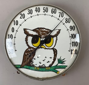 Vintage Owl Outdoor Thermometer