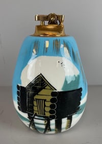 Vintage Matthew Adams Alaskan Cabin Pottery Table Lighter