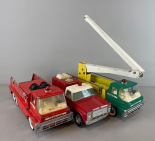 Group of Vintage Pressed Steel Trucks