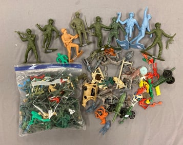 Group of Plastic Army Men Figurines and More
