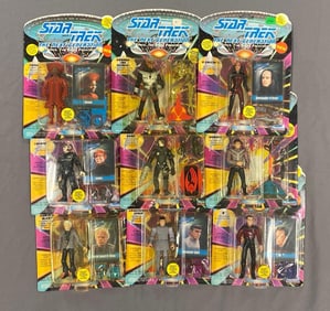 Group of 9 Playmates Star Trek TNG Action Figures