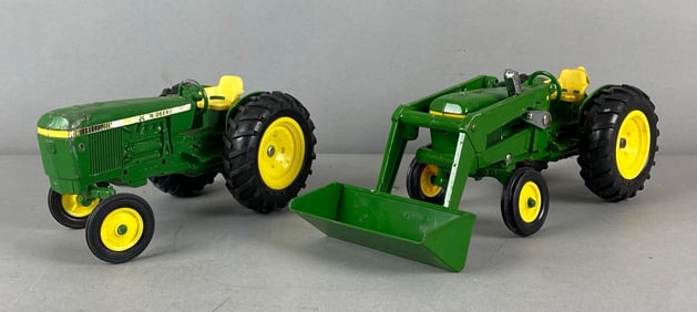 Group of 2 ERTL John Deere Die-Cast Tractors