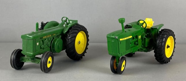 Group of 2 ERTL John Deere Die-Cast Tractors