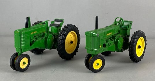 Group of 2 ERTL John Deere Die-Cast Tractors