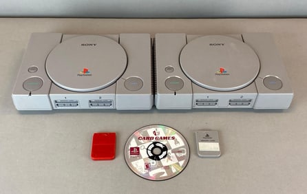 Group of 2 1998 Sony PlayStation 1 Video Game Consoles