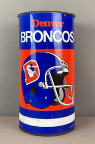1990 NFL Denver Broncos Football Metal Trash Can