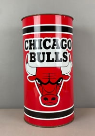 1989 NBA Chicago Bulls Basketball Metal Trash Can