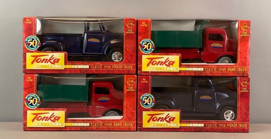 Group of 4 Tonka Pressed Steel Trucks