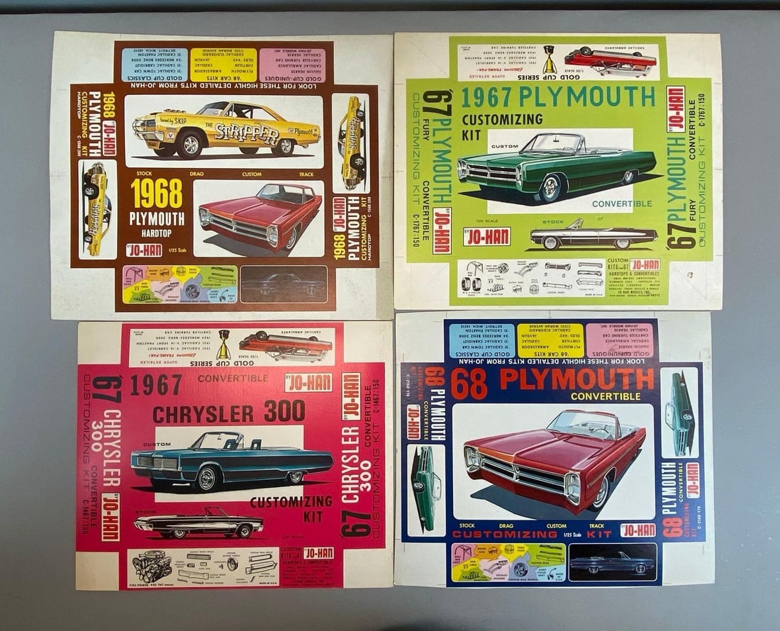 Group of 4 Jo-Han Model Kit Uncut Cardboard Box Tops (1 of 3)