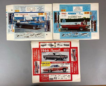 Group of 3 Jo-Han Model Kit Paper Proof Box Tops
