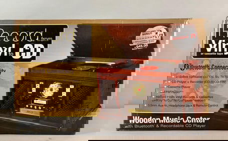 it. Wooden Music Center Turntable Recorder