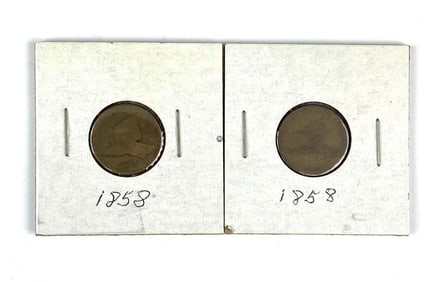 Group of 2 1858 US Mint Flying Eagle Cent