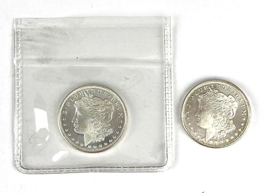 Group of 2 Highland Mint Morgan Design 1/4 Troy oz .999 Fine Silver Rounds