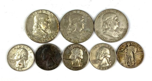 Group of 8 Assorted US Silver Coins