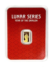 2024 Lunar Series Year Of The Dragon 1 Gram .999 Fine Gold Ingot/ Bar