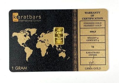 Karatbars 1 Gram .999 Fine Gold Ingot/ Bar