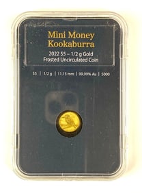 2022 Australian $5 Kookaburra 1/2 Gram .999 Fine Gold Coin