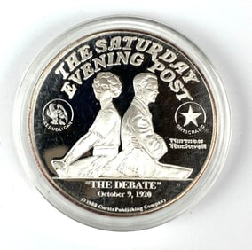 American Numismatic Association The Saturday Evening Post The Debate 2 oz .999 Fine Silver Round