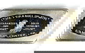 1974 The Franklin Mint 1000 Grain 2 oz Sterling Silver Ingot/ Bar: No. 46 Colonial American National Bank. Roanoke, Virginia.