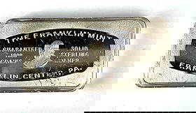 1974 The Franklin Mint 1000 Grain 2 oz Sterling Silver Ingot/ Bar: No. 38 National Central Bank. Lancaster, Pennsylvania.