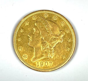 1907 US $20 Liberty Head Gold Coin
