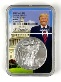 NGC Graded 2021 US $1 Silver Eagle Dollar MS70