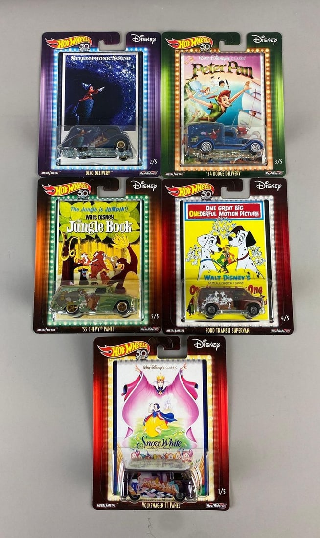 Set of 5 Hot Wheels Disney Die-Cast Vehicles (1 of 3)