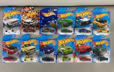 Set of 12 Hot Wheels Honda Die-Cast vehicles