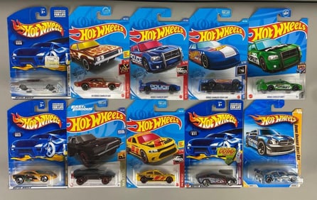 Set of 10 Hot Wheels Dodge Charger Die-Cast Vehicles