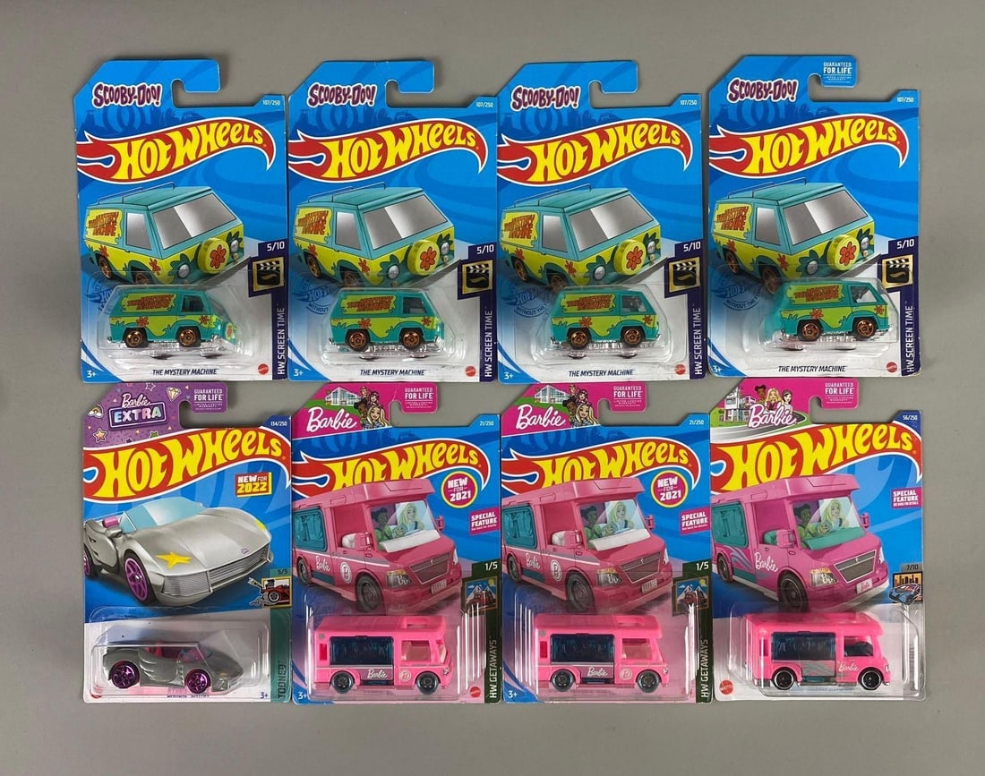 Set of 8 Hot Wheels Scooby- Doo and Barbie Die-Cast Vehicles (1 of 3)