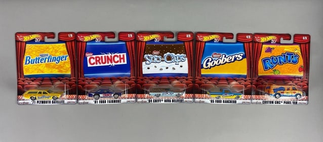 Set of 5 Hot Wheels Various Brand Candy Die-Cast Vehicles
