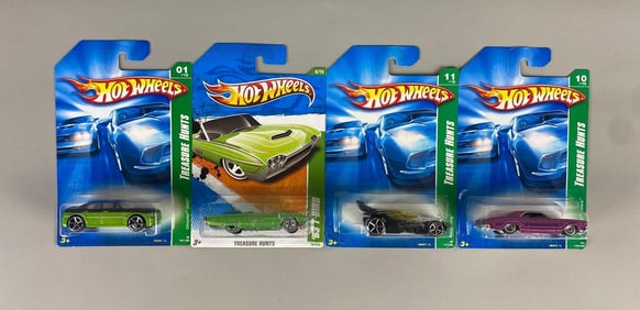 Group of 4 Hot Wheels Treasure Hunt Die-Cast Cars