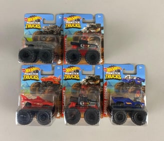 Set of 5 Hot Wheels Monster Trucks Die-Cast Vehicles