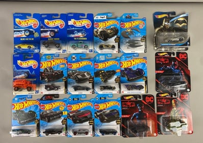 Group of 14 Batman Vehicle Hot Wheels Die-Cast Vehicles