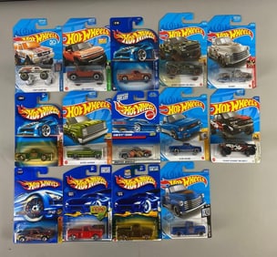 Group of 14 Chevy Trucks Hot Wheels Die-Cast Vehicles