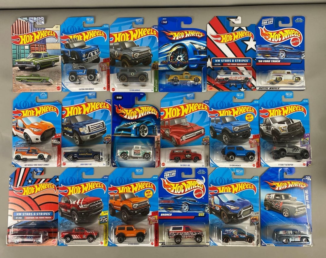 Group of 18 Hot Wheels Ford Trucks Die-Cast Vehicles (1 of 3)