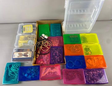 boxes with crafting supplies