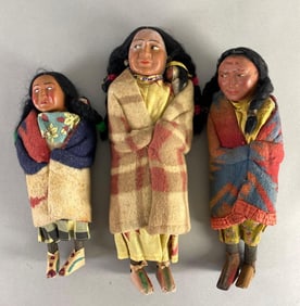 Group of 3 Skookum Dolls