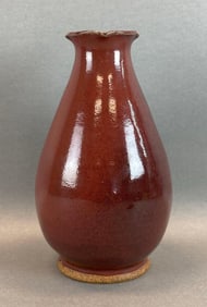 1989 Jugtown Ware Red Glaze Pottery Pitcher