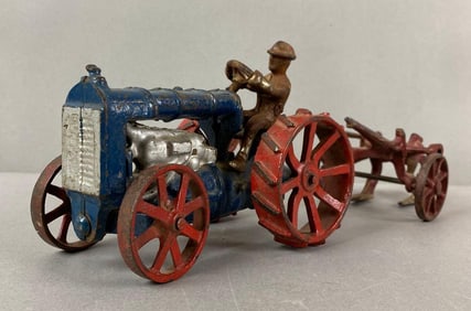 Antique Cast Iron Tractor and Plow