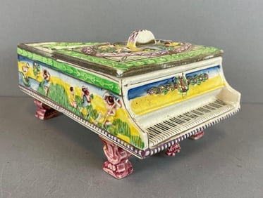 Vintage Japanese Hand-Painted Porcelain Piano Smoking Set