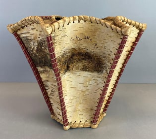 Hand Made Native American Birch Bark Basket