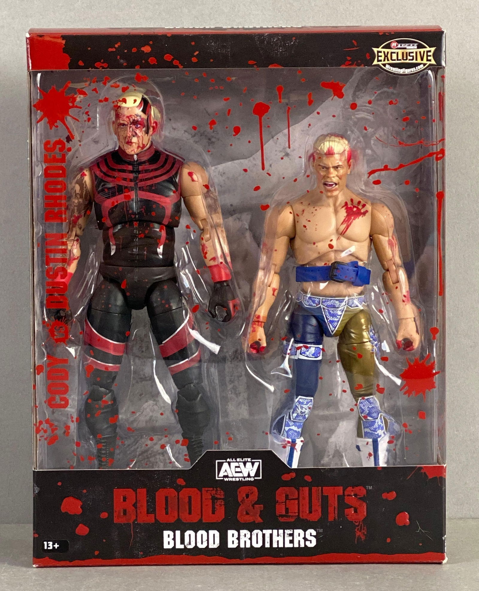 2020 AEW Blood and Guts Blood Brothers Action Figure Set: All elite wrestling, includes Cody and Dustin Rhodes, sealed like new, measures 9 x 7 x 2 1/2 inches