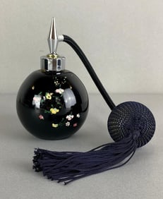 Black Floral Perfume Bottle with Atomizer
