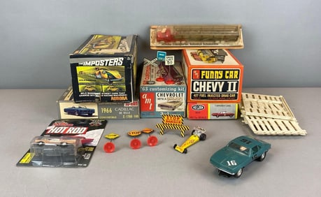 Group of Car Plastic Model Kits and More