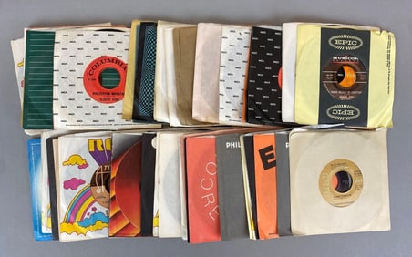 Group of Assorted 45 RPM Vinyl Records