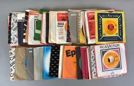 Group of Assorted 45 RPM Vinyl Records